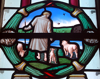 A detail from the chancel south east window May 2012